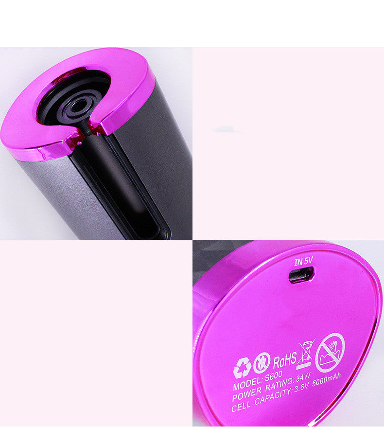 Portable Rechargeable Hair Curler with LCD Display – Automatic Ceramic Curling Iron for Effortless Waves and Curls