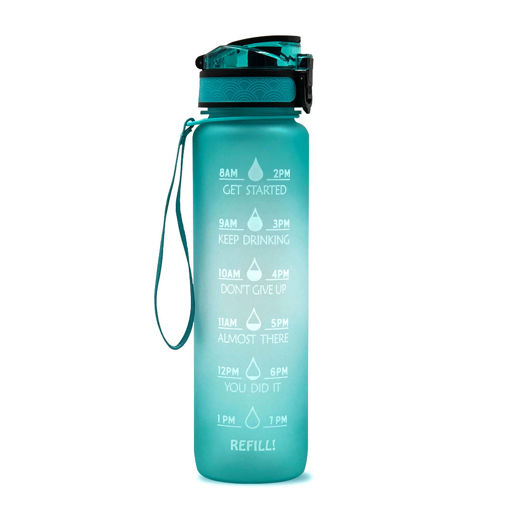 Motivational 1L Tritan Water Bottle with Time Marker & Leakproof Bounce Cover – Perfect for Sports & Fitness