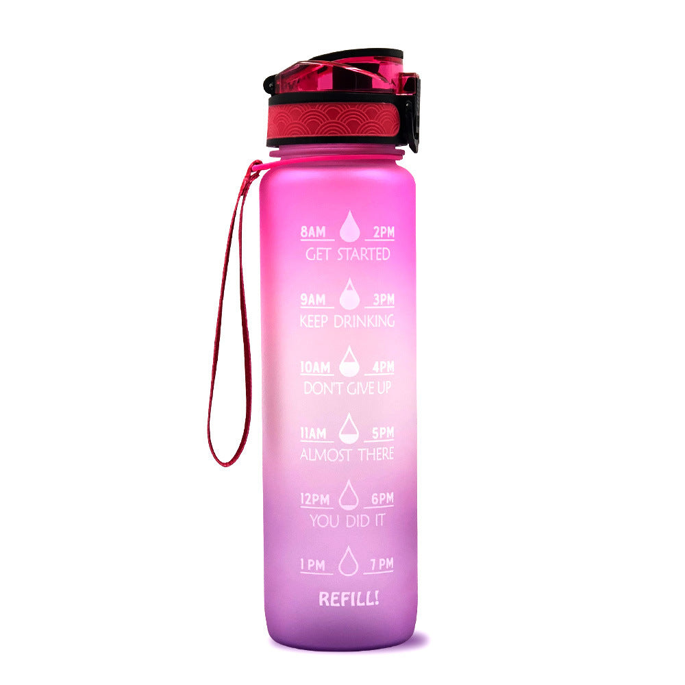Motivational 1L Tritan Water Bottle with Time Marker & Leakproof Bounce Cover – Perfect for Sports & Fitness