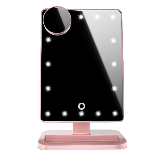 LED Touchscreen Makeup Mirror with Bluetooth Speaker & 10X Magnification – 20 Adjustable Lights for Perfect Beauty