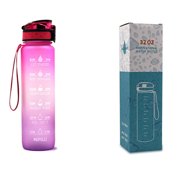 Motivational 1L Tritan Water Bottle with Time Marker & Leakproof Bounce Cover – Perfect for Sports & Fitness