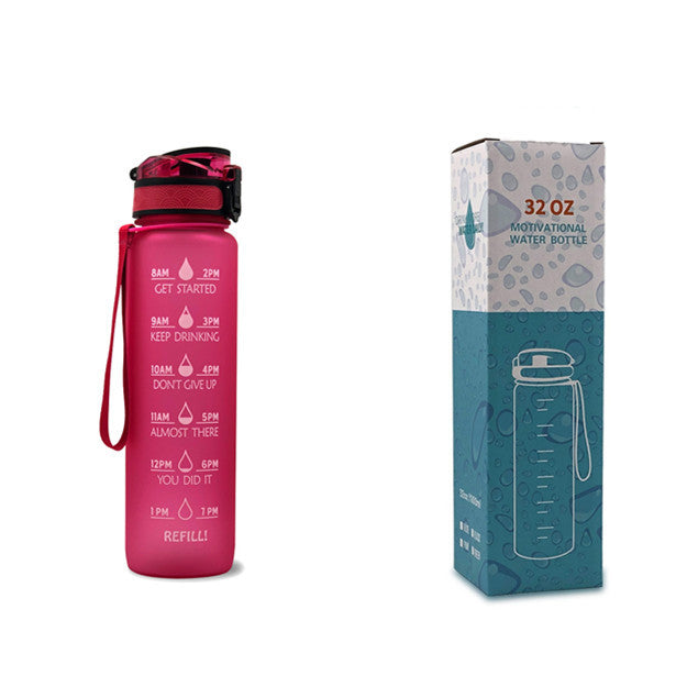 Motivational 1L Tritan Water Bottle with Time Marker & Leakproof Bounce Cover – Perfect for Sports & Fitness