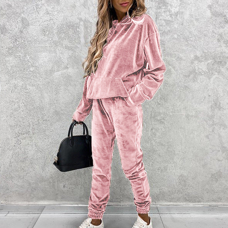Elegant Silver Fox Velvet Hooded Tracksuit – Cozy, Stylish & Perfect Fit