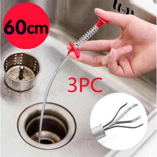 60CM Spring Sewer Dredger - Hair & Clog Remover Tool for Kitchen Sink Drain Cleaning