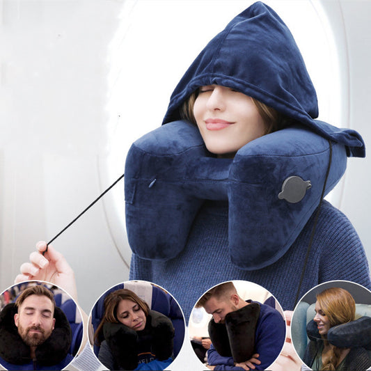 Compact Comfort Hooded Travel Pillow