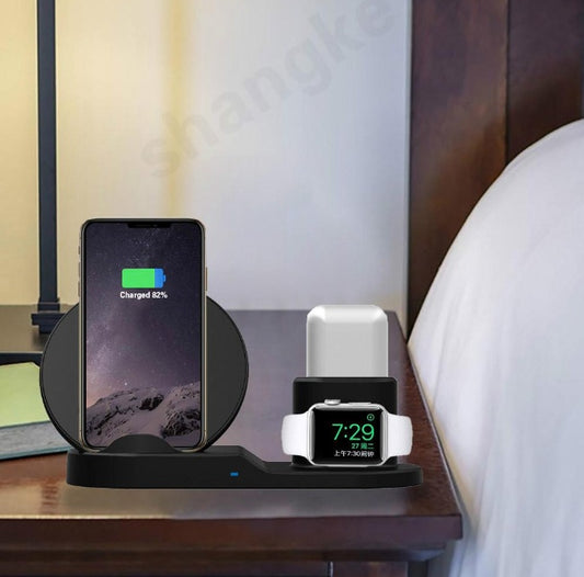 Multifunctionele 3-in-1 Oplader – Draadloos & Razendsnel voor Apple-apparaten