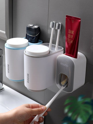 Automatic Wall-Mounted Toothpaste Dispenser Set – Hands-Free Bathroom Organizer