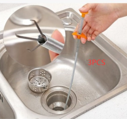 60CM Spring Sewer Dredger - Hair & Clog Remover Tool for Kitchen Sink Drain Cleaning