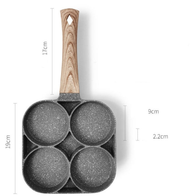 4-Hole Non-Stick Omelette Pan – Perfect for Cooking Multiple Eggs and More