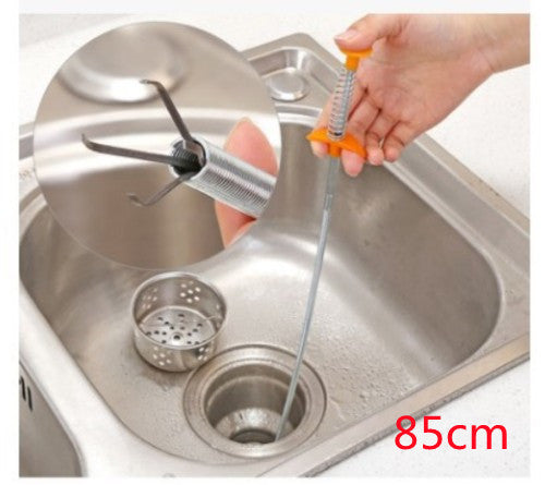 60CM Spring Sewer Dredger - Hair & Clog Remover Tool for Kitchen Sink Drain Cleaning