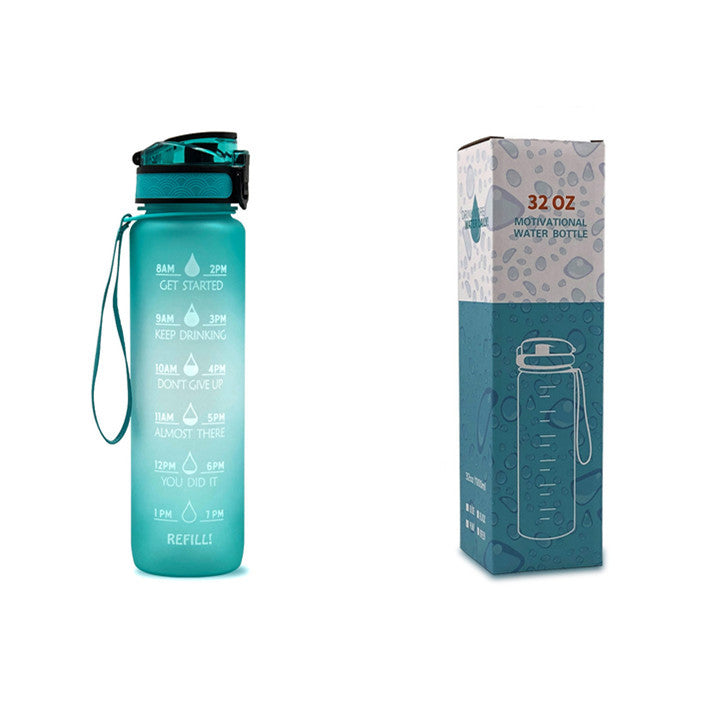 Motivational 1L Tritan Water Bottle with Time Marker & Leakproof Bounce Cover – Perfect for Sports & Fitness
