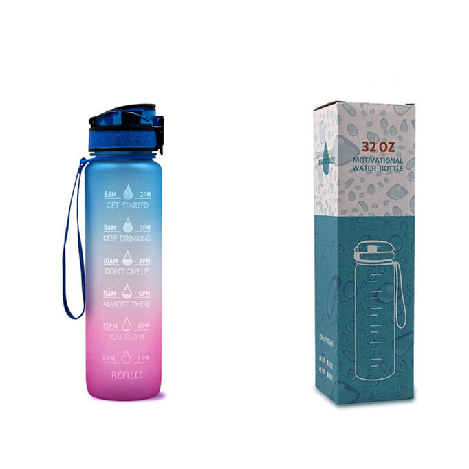 Motivational 1L Tritan Water Bottle with Time Marker & Leakproof Bounce Cover – Perfect for Sports & Fitness
