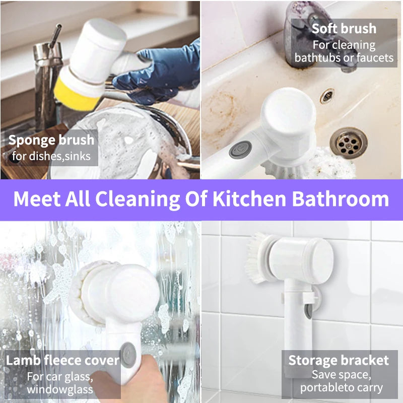 Electric Multi-functional Cleaning Brush Window Cleaning Window Cleaner Bathroom Bathtub Toilet Scrubber