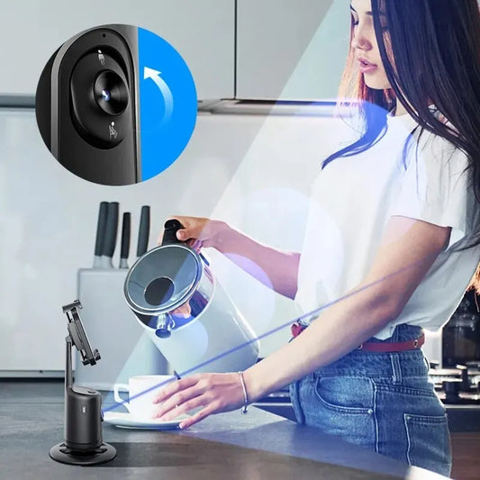 360° Auto Face Tracking Gimbal – Slimme AI Telefoonhouder voor Vloggen, Live & Video-opnames