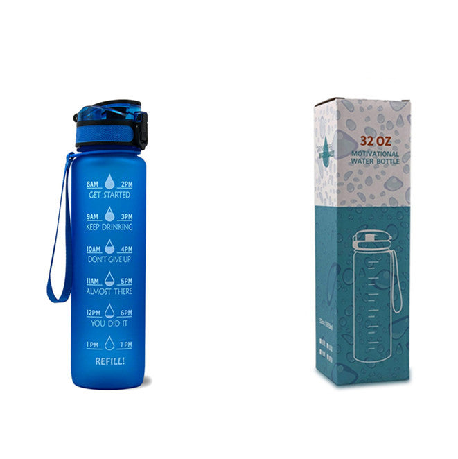 Motivational 1L Tritan Water Bottle with Time Marker & Leakproof Bounce Cover – Perfect for Sports & Fitness