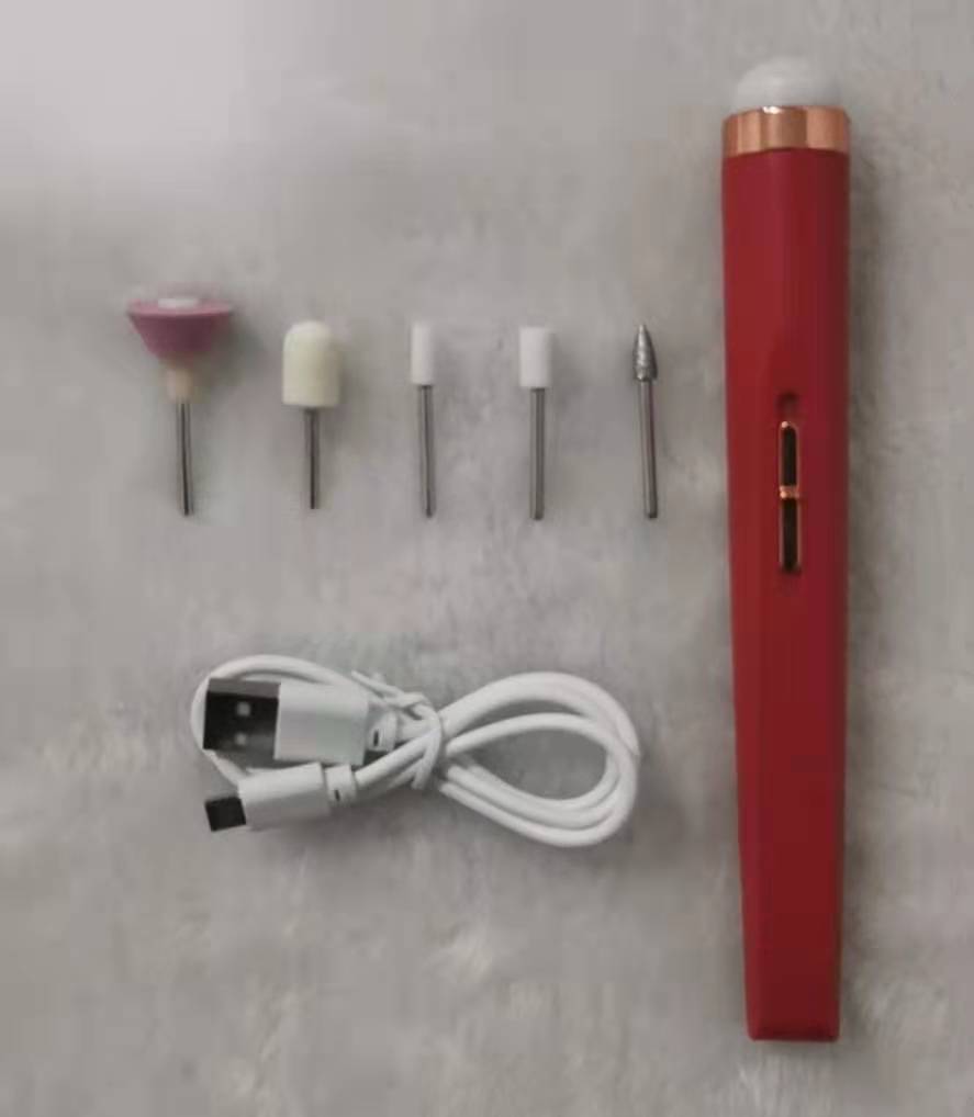 5-in-1 Electric Nail Drill Set – USB Rechargeable, Cordless Manicure & Pedicure Kit with LED Light and Multiple Attachments